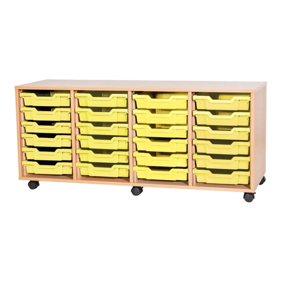 Clearance Mobile Quad Tray Storage Unit 24 Trays Boxes & Containers|Furniture