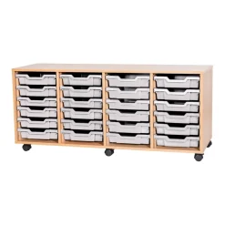 Clearance Mobile Quad Tray Storage Unit 24 Trays Boxes & Containers|Furniture