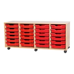 Clearance Mobile Quad Tray Storage Unit 24 Trays Boxes & Containers|Furniture
