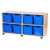 Hot Mobile Quad Tray Storage Unit 8 Jumbo Boxes & Containers|Furniture
