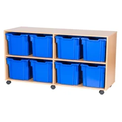 Hot Mobile Quad Tray Storage Unit 8 Jumbo Boxes & Containers|Furniture