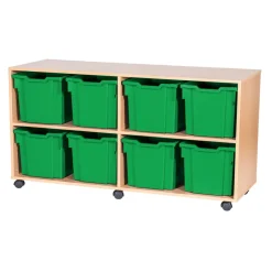Hot Mobile Quad Tray Storage Unit 8 Jumbo Boxes & Containers|Furniture