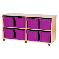 Hot Mobile Quad Tray Storage Unit 8 Jumbo Boxes & Containers|Furniture