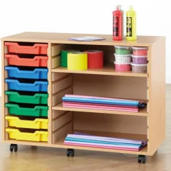 Discount Mobile Shelving and 8 Shallow Tray Unit Furniture|Trays & Tray Storage