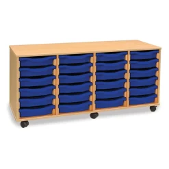 Hot Mobile Storage Unit With 24 Shallow Trays 4x6 Boxes & Containers|Trays & Tray Storage