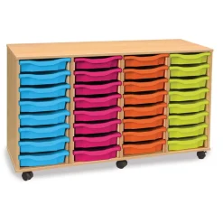 New Mobile Tray Storage Unit With 32 Shallow Trays Boxes & Containers|Furniture