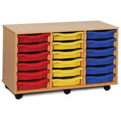 Hot Mobile Tray Storage Unit With 18 Shallow Trays Boxes & Containers|Furniture