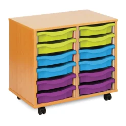 Hot Mobile Tray Storage Unit With 12 Shallow Trays Boxes & Containers|Furniture