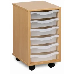 New Mobile Tray Storage Unit With 6 Shallow Trays Boxes & Containers|Furniture