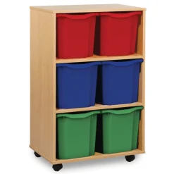 Mobile Tray Storage Unit With 6 Jumbo Trays 2x3 Boxes & Containers|Furniture