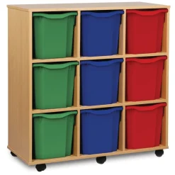 Outlet Mobile Tray Storage Unit With 9 Jumbo Trays Boxes & Containers|Trays & Tray Storage