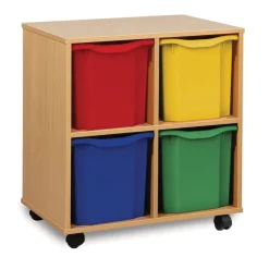 Outlet Mobile Tray Storage Unit With 4 Jumbo Trays Boxes & Containers|Furniture