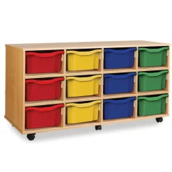 Discount Mobile Tray Storage Unit With 12 Deep Trays Boxes & Containers|Furniture
