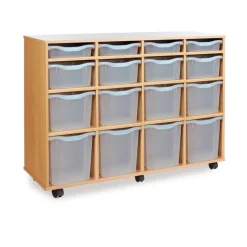 Mobile Tray Storage Unit W/ 16 Mixed Size Trays Boxes & Containers|Furniture