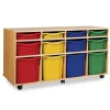 Mobile Tray Storage Unit W/ 12 Mixed Size Trays Boxes & Containers|Furniture
