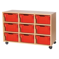 Sale Mobile Triple Tray Storage Unit 9 Deep Boxes & Containers|Furniture