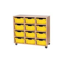 Discount Mobile Triple Tray Storage Unit 12 Deep Boxes & Containers|Furniture