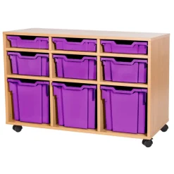 Discount Mobile Triple Tray Unit Combination 9 Boxes & Containers|Furniture