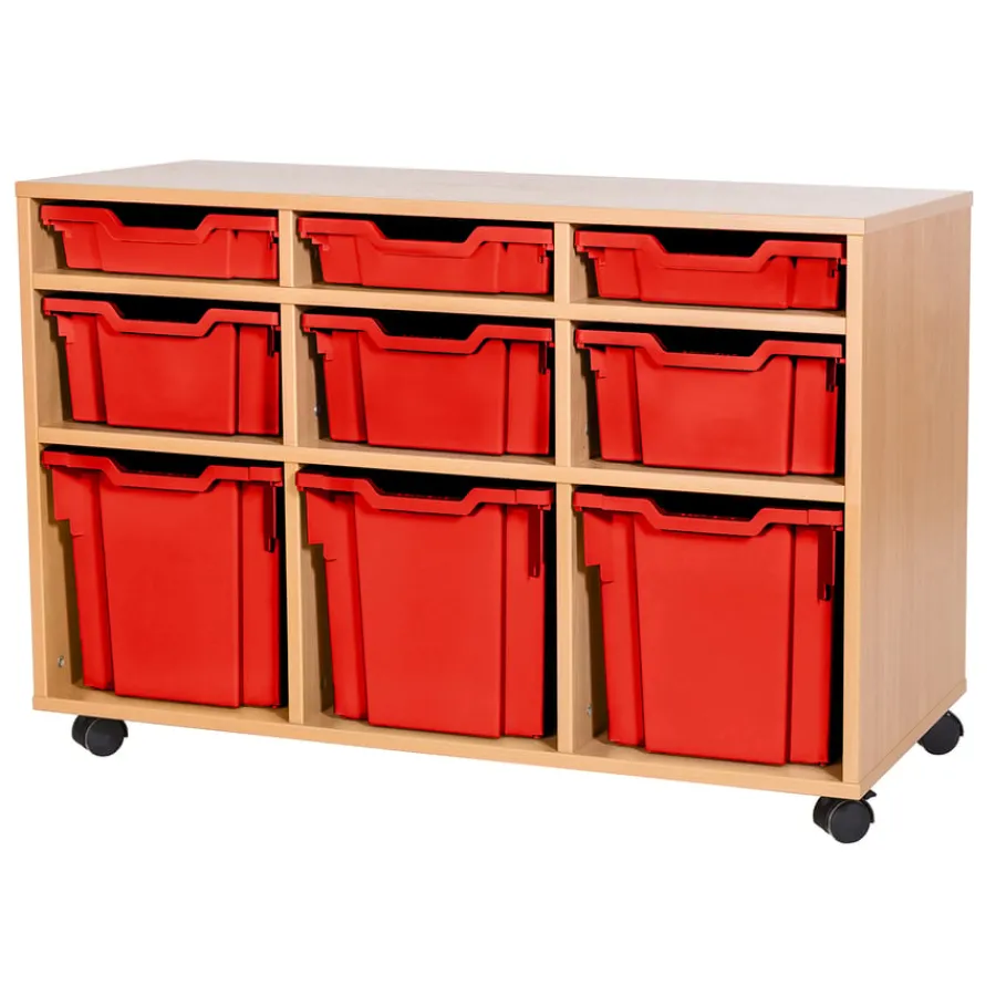 Discount Mobile Triple Tray Unit Combination 9 Boxes & Containers|Furniture