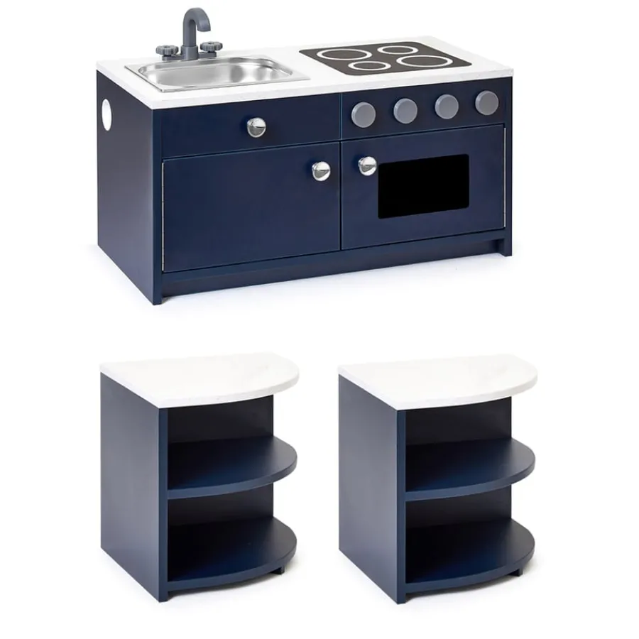 Hot Modern Living Toddler Kitchen Set Navy 3 Piece Role Play|Role Play Furniture & Accessories