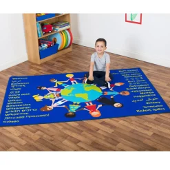 Discount Multicultural Welcome Languages Carpet 2m x 1.3m People & Communities|The Past And Present Day