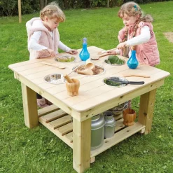 Best Outdoor Messy Activity Wooden Table H60 x W98 x D98cm Outdoor Sand & Water|Mud Kitchens