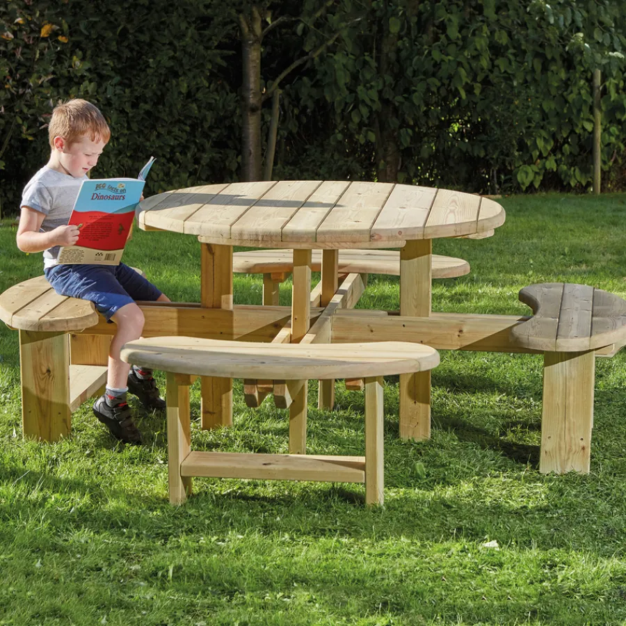 Discount Outdoor Round Wooden Picnic Bench Benches & Picnic Benches|Forest Schools