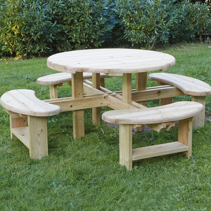 Discount Outdoor Round Wooden Picnic Bench Benches & Picnic Benches|Forest Schools