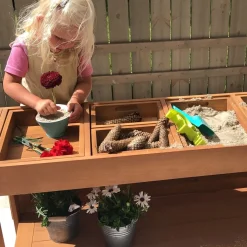 Online Outdoor Wooden Activity Table with Lid Outdoor Sand & Water|Mud Kitchens