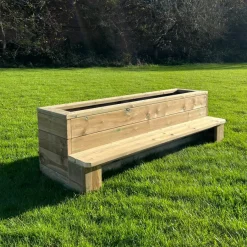 Outlet Outdoor Wooden Bench Seating Planter Benches & Picnic Benches|Dining And Meeting Tables