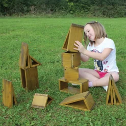 Outdoor Wooden Hollow Blocks 27pcs Construction|Construction Sets
