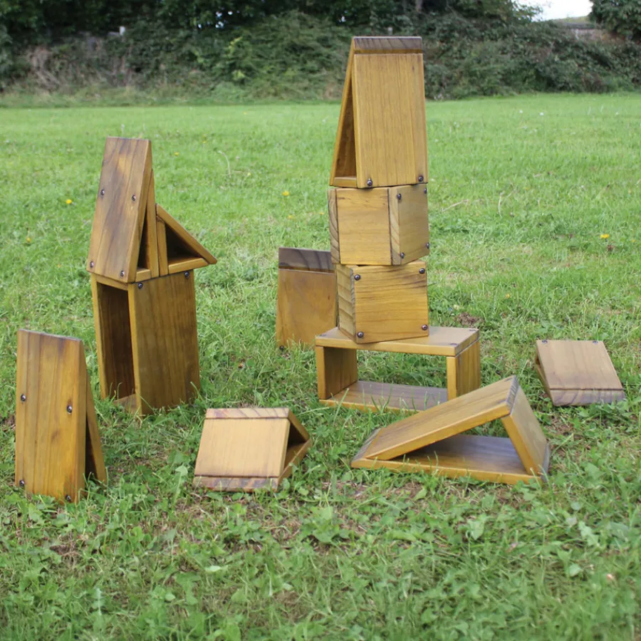 Outdoor Wooden Hollow Blocks 27pcs Construction|Construction Sets