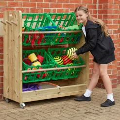 Outdoor Wooden Loose Parts Trolley Outdoor Storage|Outdoor Storage Units