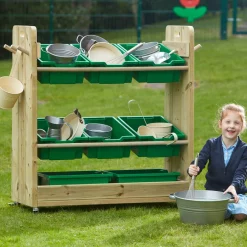Outdoor Wooden Loose Parts Trolley Outdoor Storage|Outdoor Storage Units