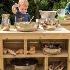 Hot Outdoor Wooden Movable Multi Tables Unit Outdoor Storage|Mud Kitchens