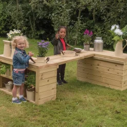 Hot Outdoor Wooden Movable Multi Tables Unit Outdoor Storage|Mud Kitchens