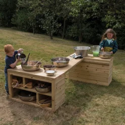 Hot Outdoor Wooden Movable Multi Tables Unit Outdoor Storage|Mud Kitchens