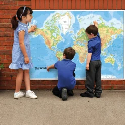Outdoor World Map Playground Sign Fieldwork|Maps & Compasses
