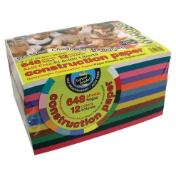 Clearance Pacon Bumper Block of Construction Paper Assorted A4+ 648pk Steam|Paper & Card