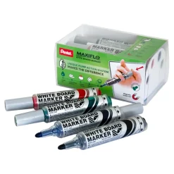Hot Pentel Maxiflo Whiteboard Marker & Magnetic Eraser Set Med Rulers & Erasers|Whiteboards