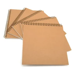 Outlet Pisces Hardback ECO Kraft Spiral Sketchbook 140gsm 5pk Sketchbooks|Sketchbooks