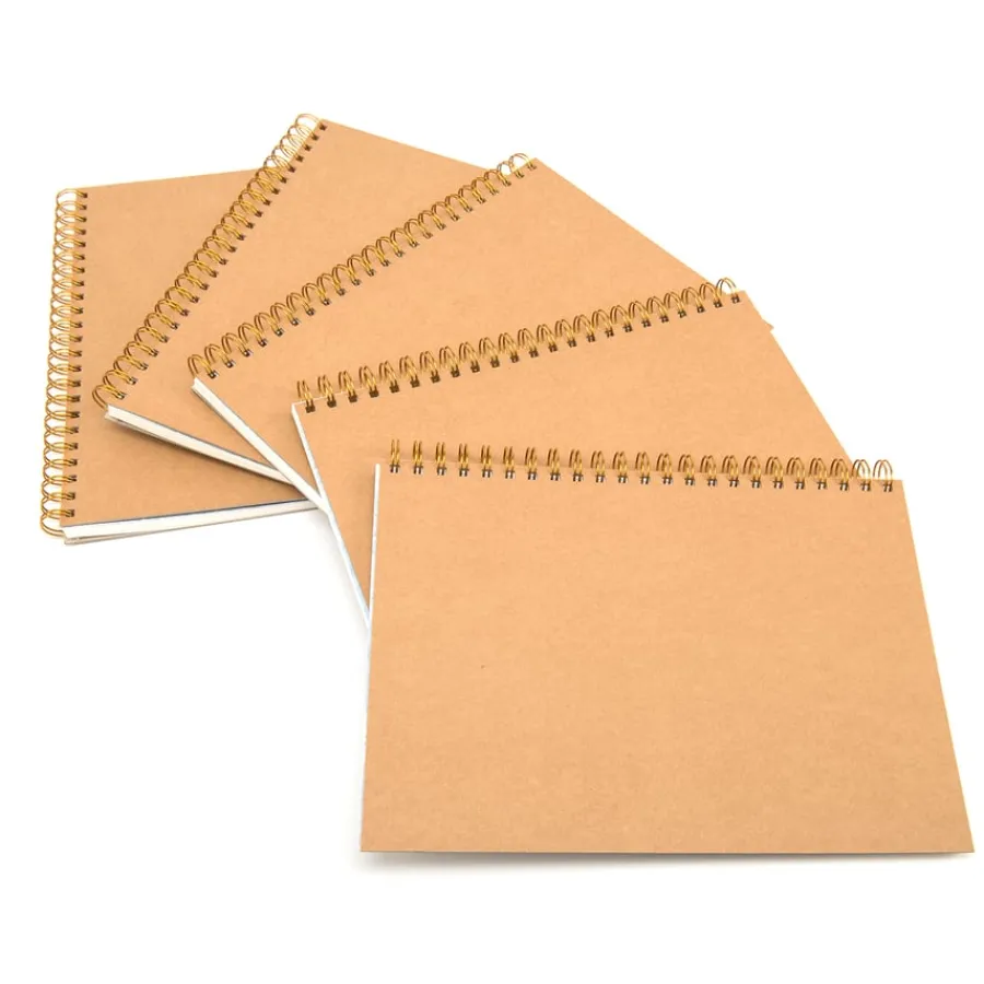 Best Pisces Hdbk ECO Kraft Cover Spiral Sketchbook A4 140gsm 5pk Sketchbooks|Sketchbooks