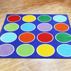 Rainbow Circle Placement Floor Mat Rugs & Mats|Library Furniture