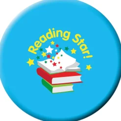 Reading Star Button Badges 40pk Pshe Rewards|Languages Rewards & Stickers