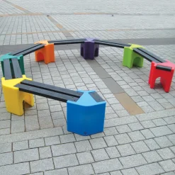 Discount Recyclable Plastic Curved Seating Unit Benches & Picnic Benches|Outdoor Furniture