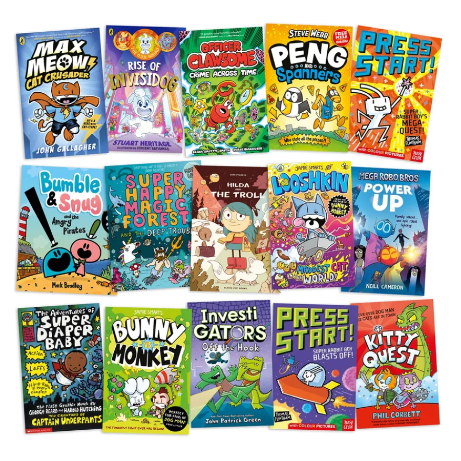 Outlet Reluctant Reader Graphic Novels 15pk Book & Reading