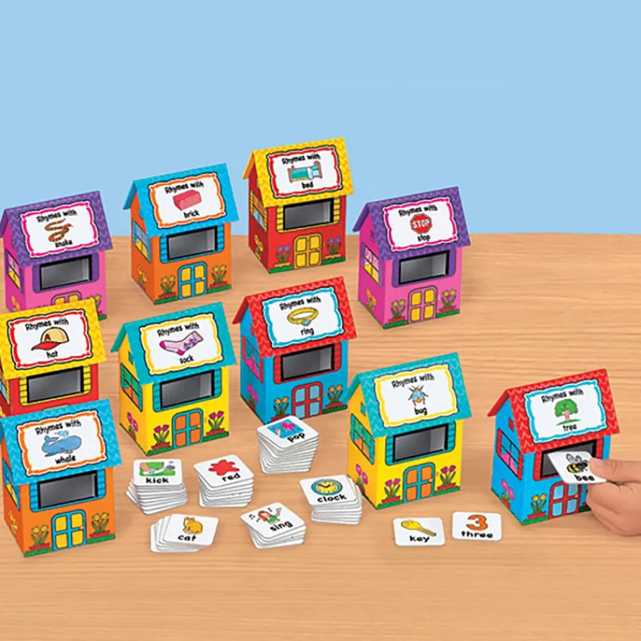 Outlet Rhyme Houses Sorting and Posting Game 60pcs Phonics|Rhythm & Rhyme