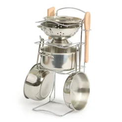 Discount Role Play Metal Kitchen Cooking Pans & Utensils Set 8pc Kitchens & Accessories|Shopping & Food