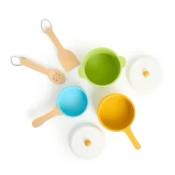 Best Role Play Pastel Wooden Cooking Pans Set Kitchens & Accessories|Shopping & Food