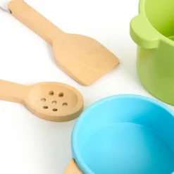 Best Role Play Pastel Wooden Cooking Pans Set Kitchens & Accessories|Shopping & Food